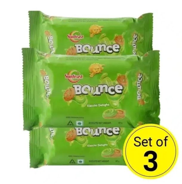 Sunfeast Bounce Elaichi Cream Biscuits 3X58 g (Set of 3)