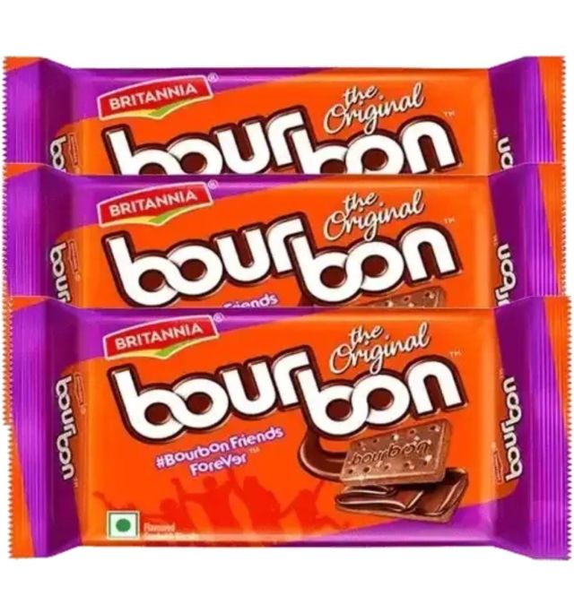 Britannia Bourbon Chocolate Cream Biscuits 3X50 g (Set Of 3)
