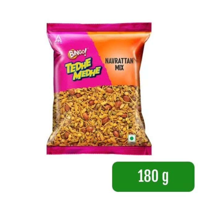 Bingo Tedhe Medhe Namkeen Mixture Navrattan Mix 180 g