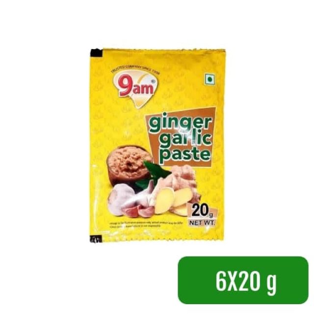 9 AM Ginger Garlic Paste 20 g (Pack of 6)