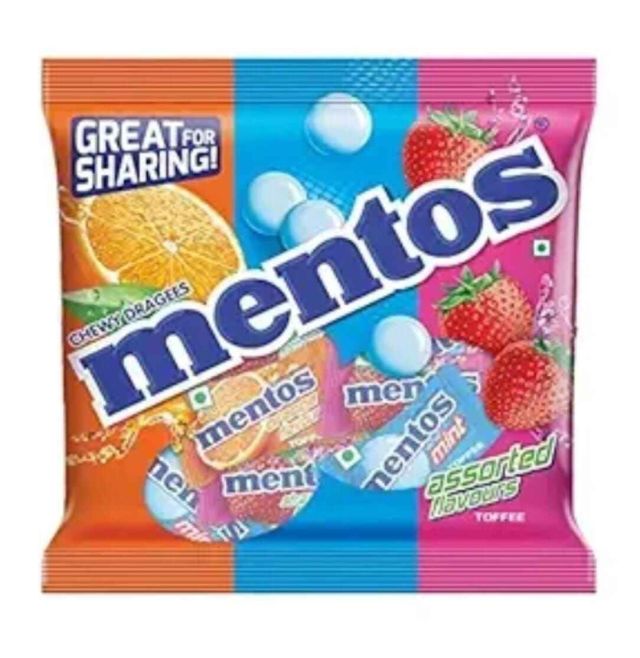 Mentos, Rainbow Assorted Flavour, Chewy Candy Pouch 108 g